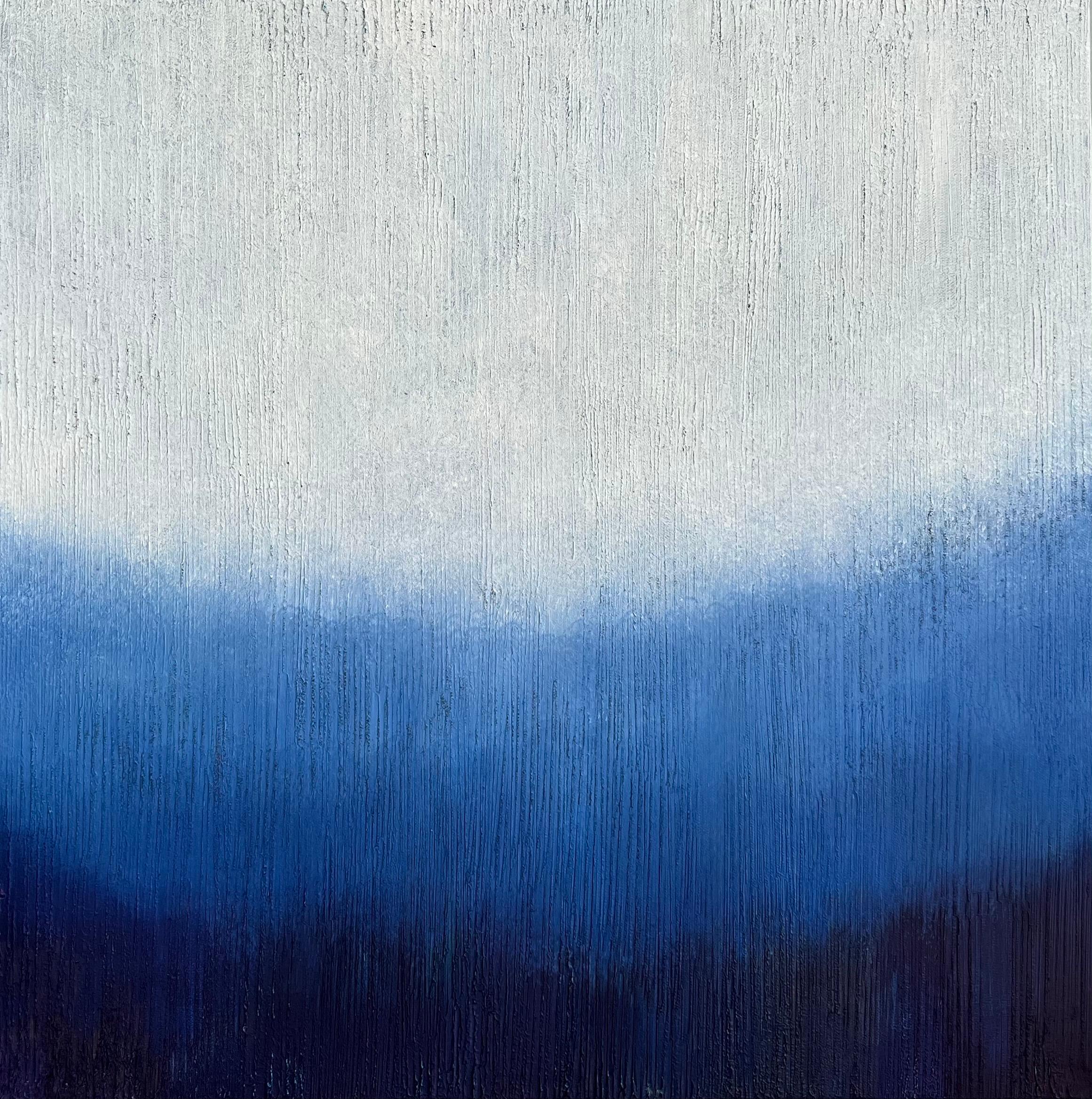 Janet Hamilton Abstract Painting - Indigo Landscape 2, Abstract Oil Painting