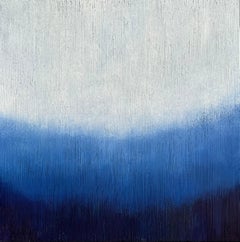 Indigo Landscape 2, Abstract Oil Painting