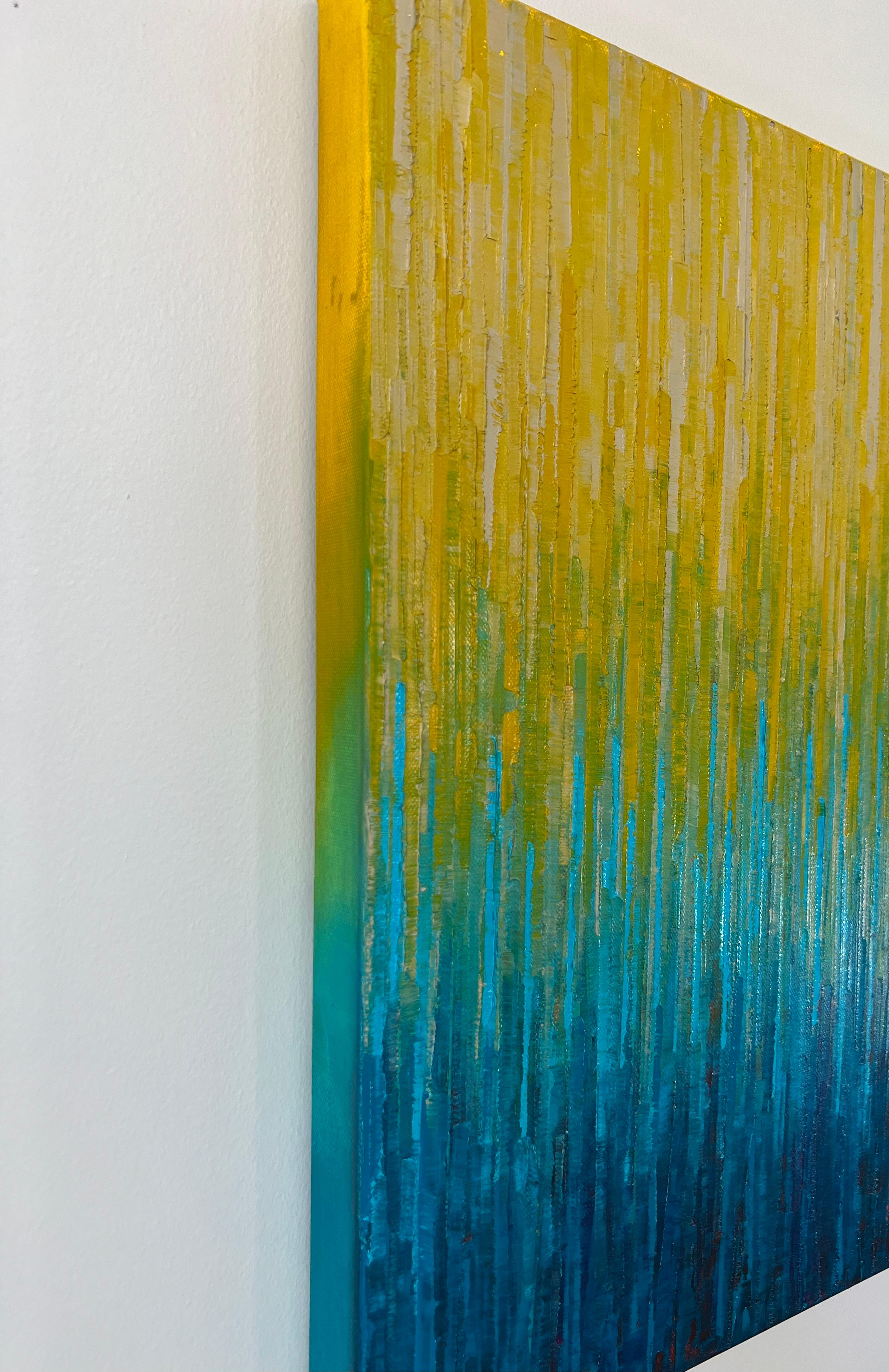 Lunga strada, pittura ad olio astratta - Painting di Janet Hamilton
