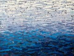 Midnight Waves, Abstract Oil Painting