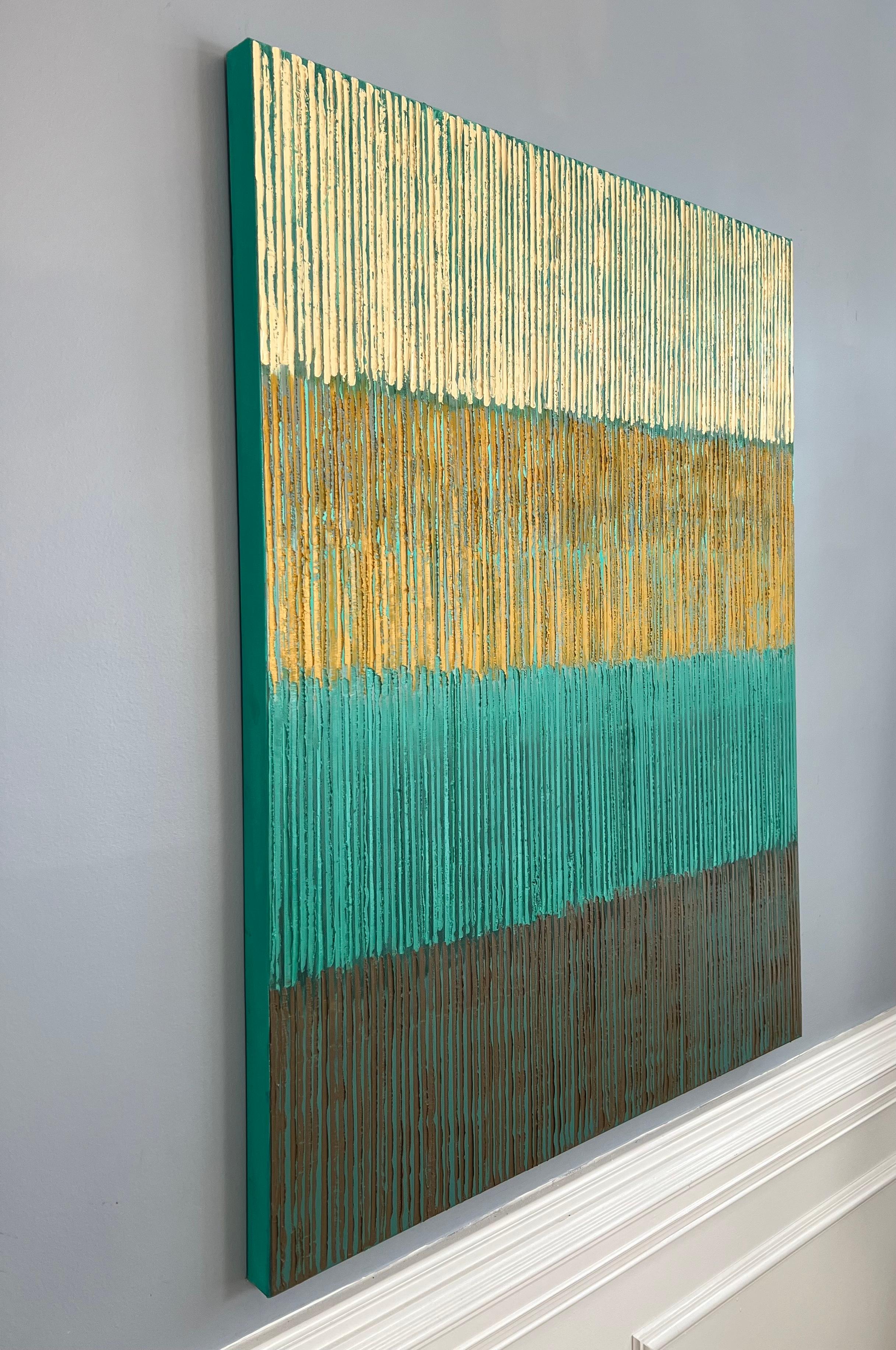Strisce organiche, pittura ad olio astratta - Painting di Janet Hamilton