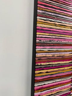Pink Stripes, Abstract Oil Painting