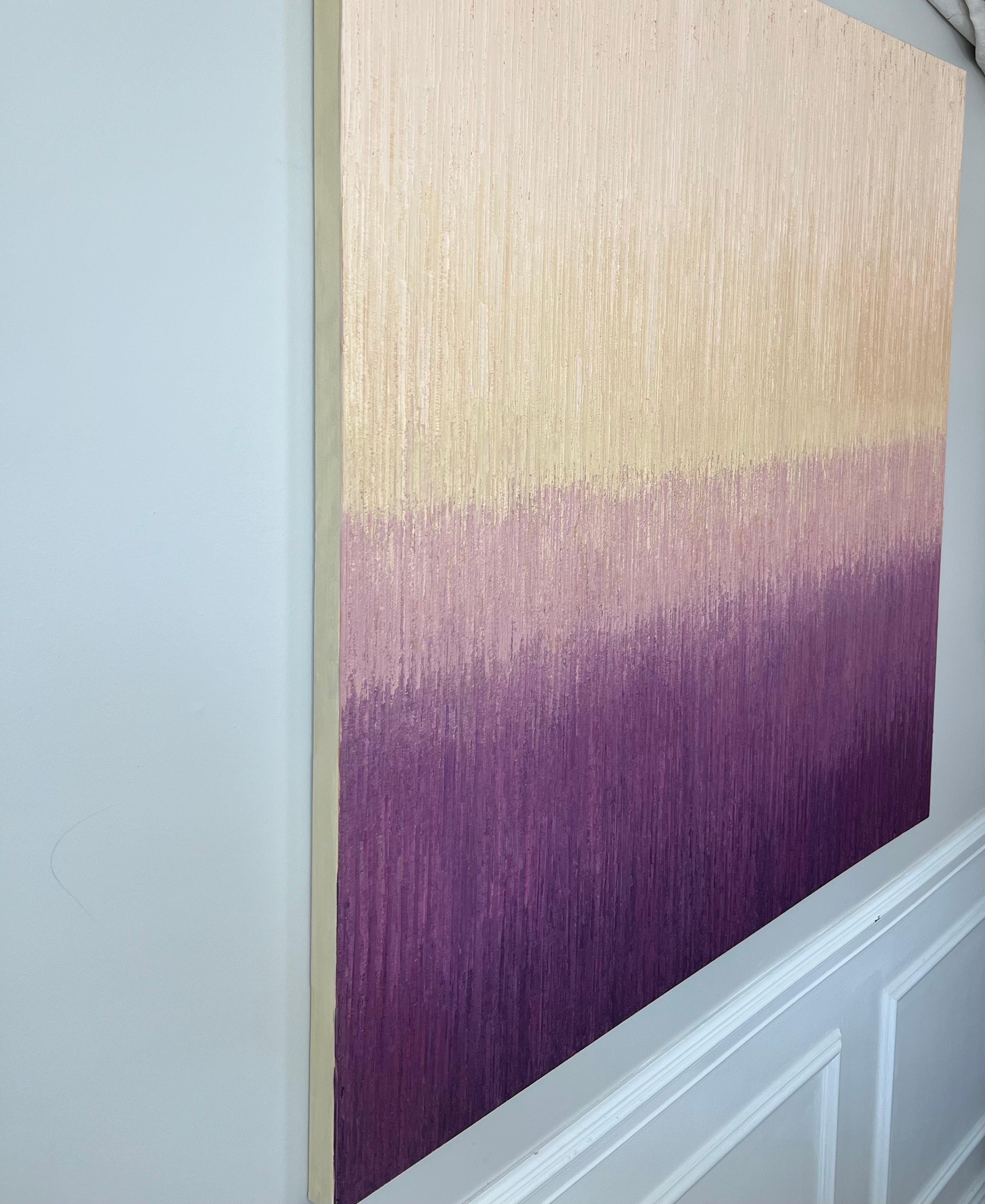 Haze viola, pittura ad olio astratta - Painting di Janet Hamilton