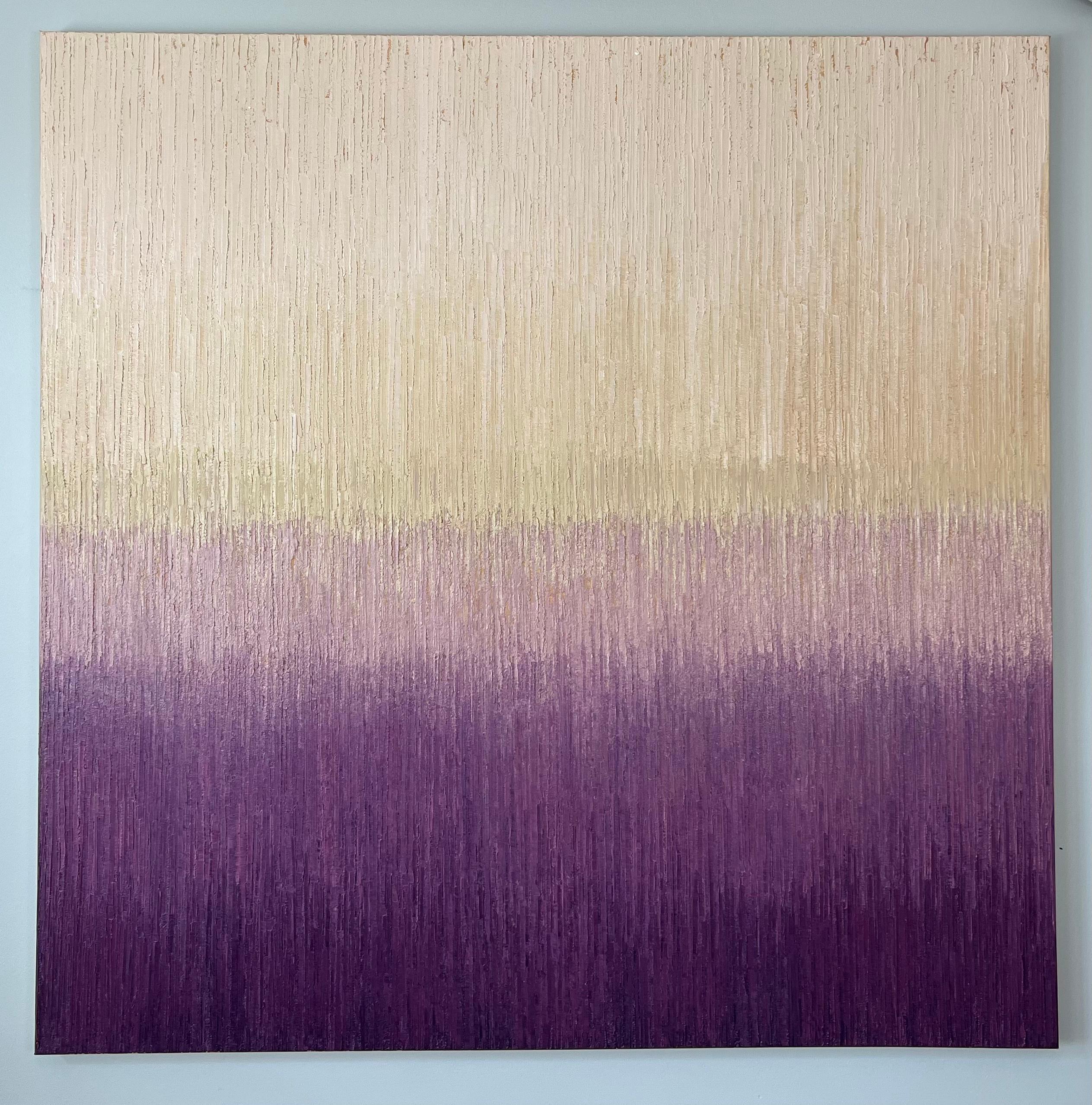 <p>Artist Comments<br>Artist Janet Hamilton portrays a contemporary abstract painting with a captivating visual impression. The composition boasts a textured surface created through thick paint application using drywall knives in repetitive, linear