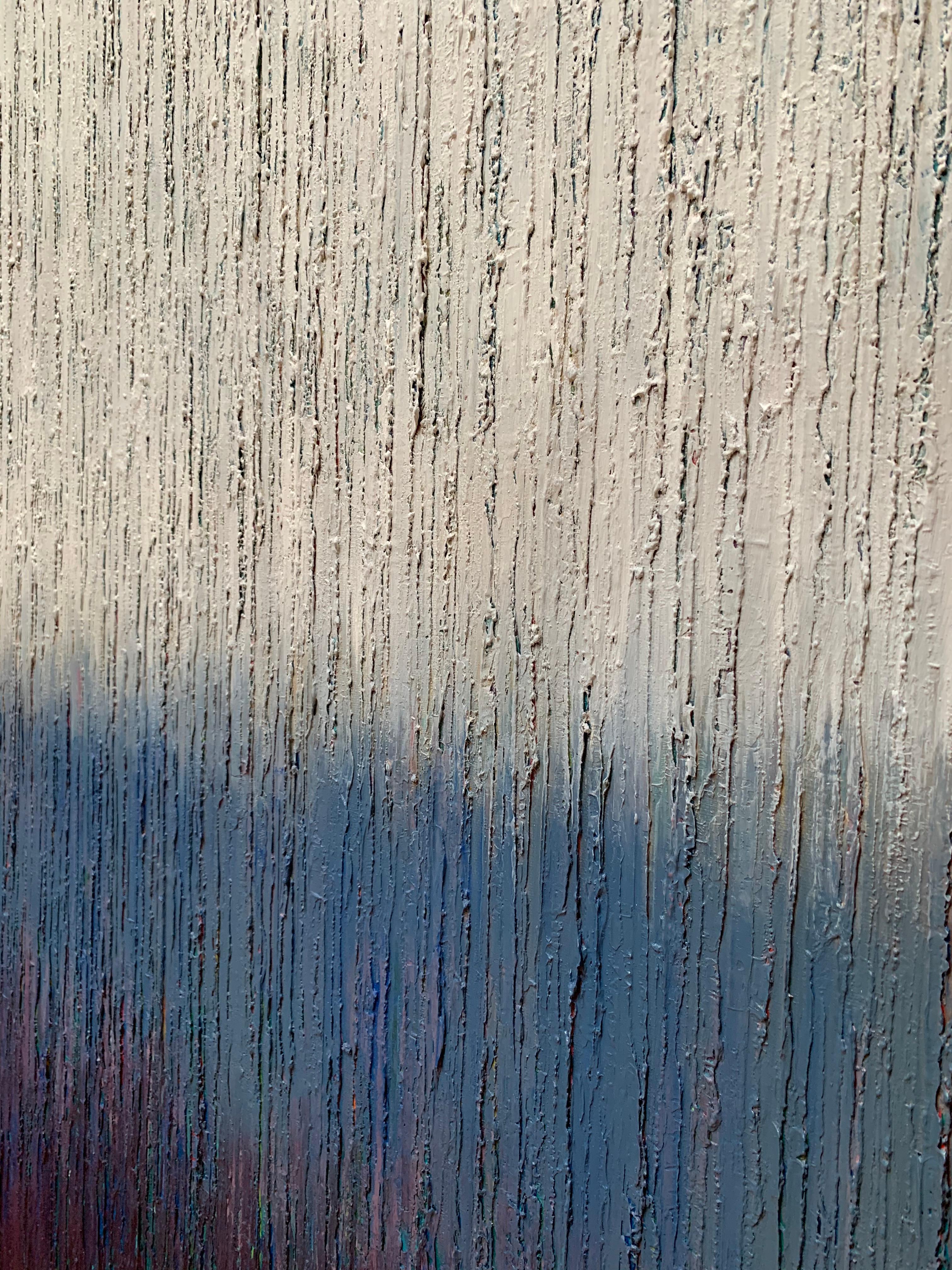 <p>Artist Comments<br>An intricately textured abstract painting featuring rich gradations of color. Artist Janet Hamilton applied oil paint using palette knives to develop the channeled surface of the work, giving the piece the feeling of rain