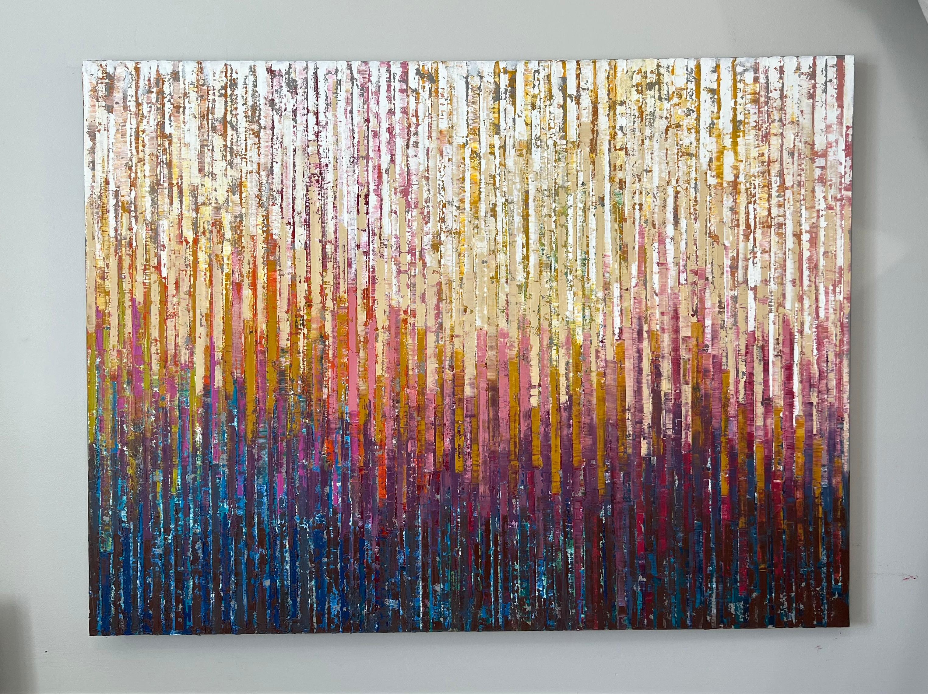 Risolvi, pittura ad olio astratta - Painting Astratto di Janet Hamilton
