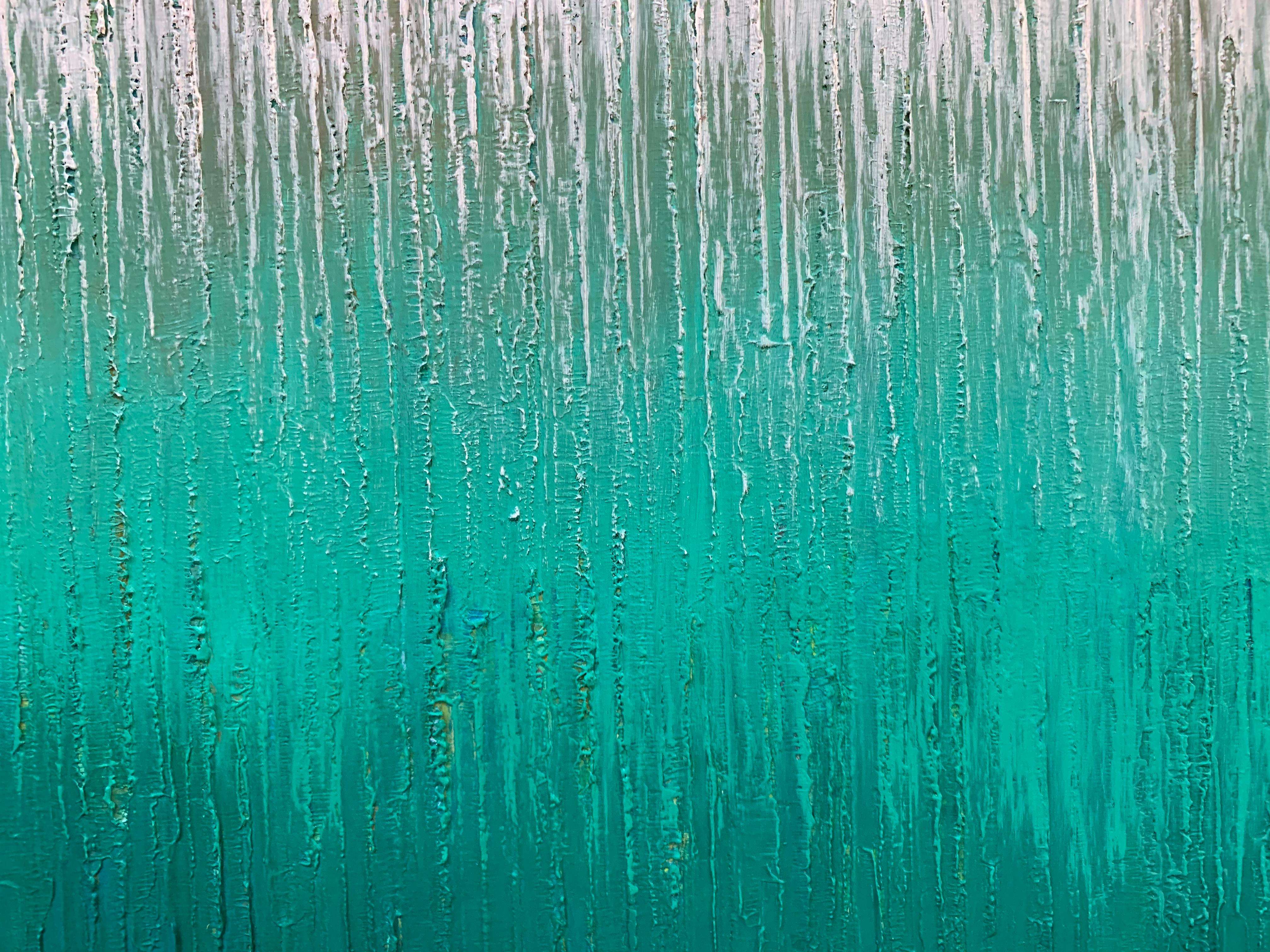 S402B, Pittura ad olio astratta - Abstract Painting Blu di Janet Hamilton