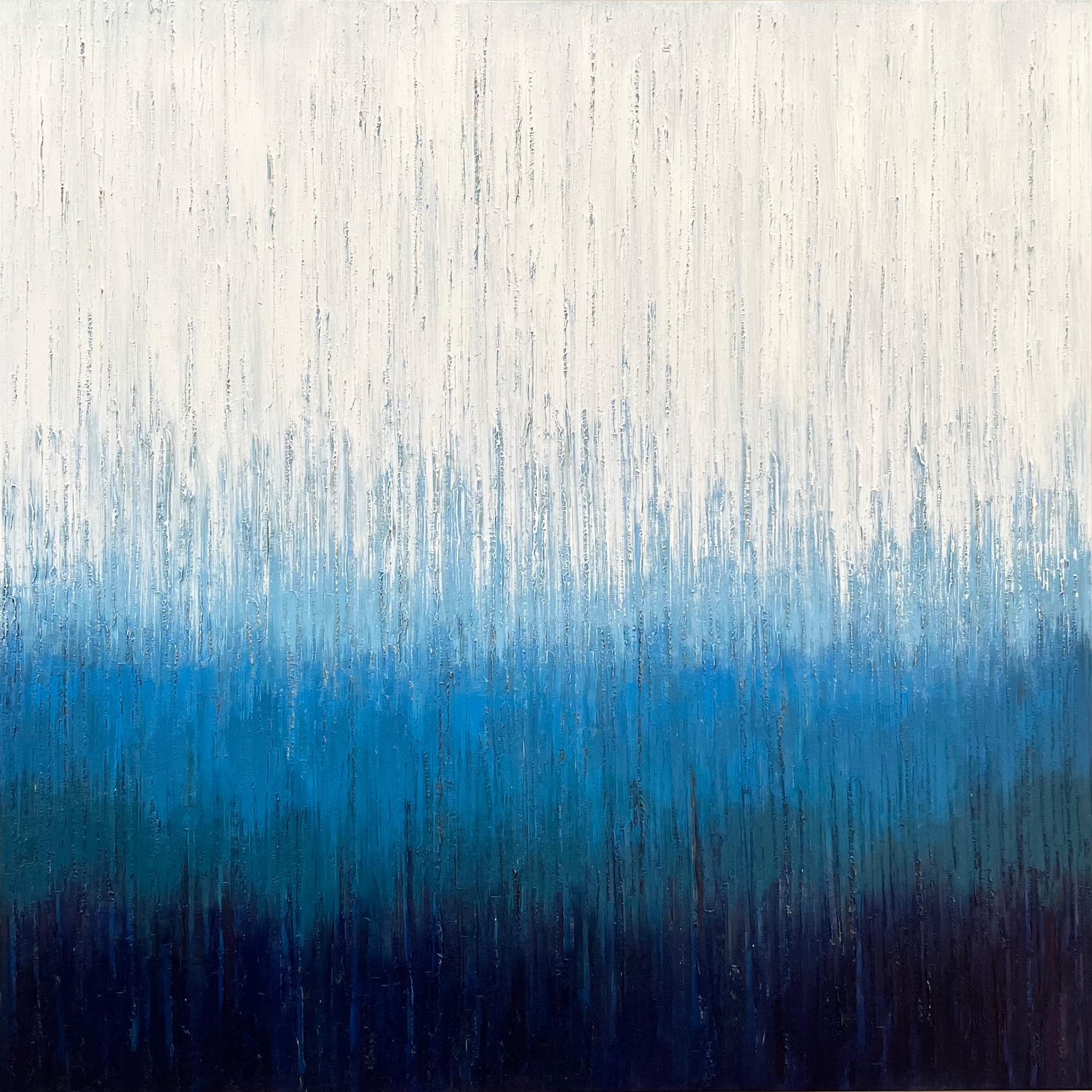 Janet Hamilton Abstract Painting - Sapphire Landscape, Abstract Oil Painting