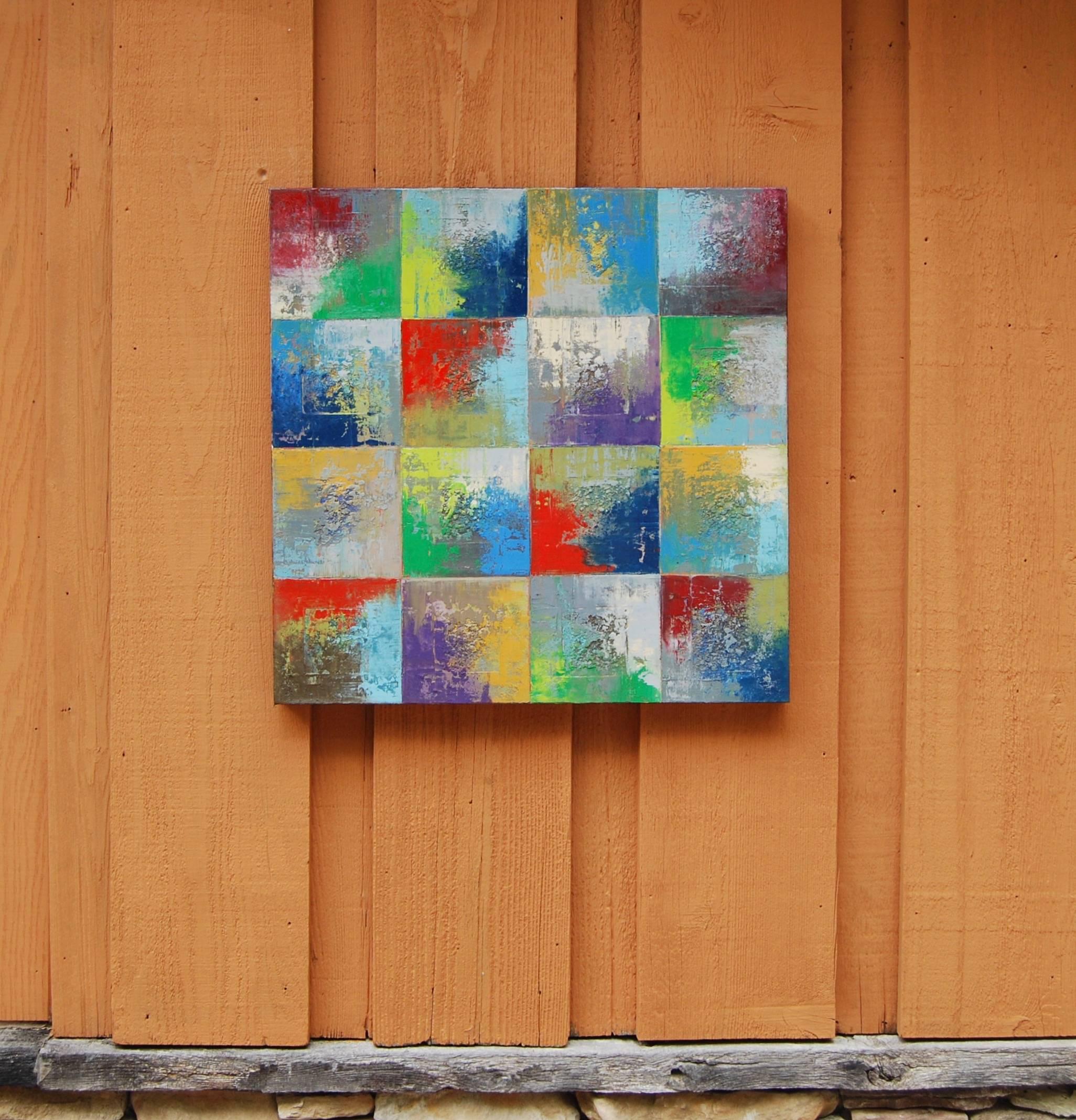 Squares 24 Janet Hamilton Oil painting on stretched canvas 2