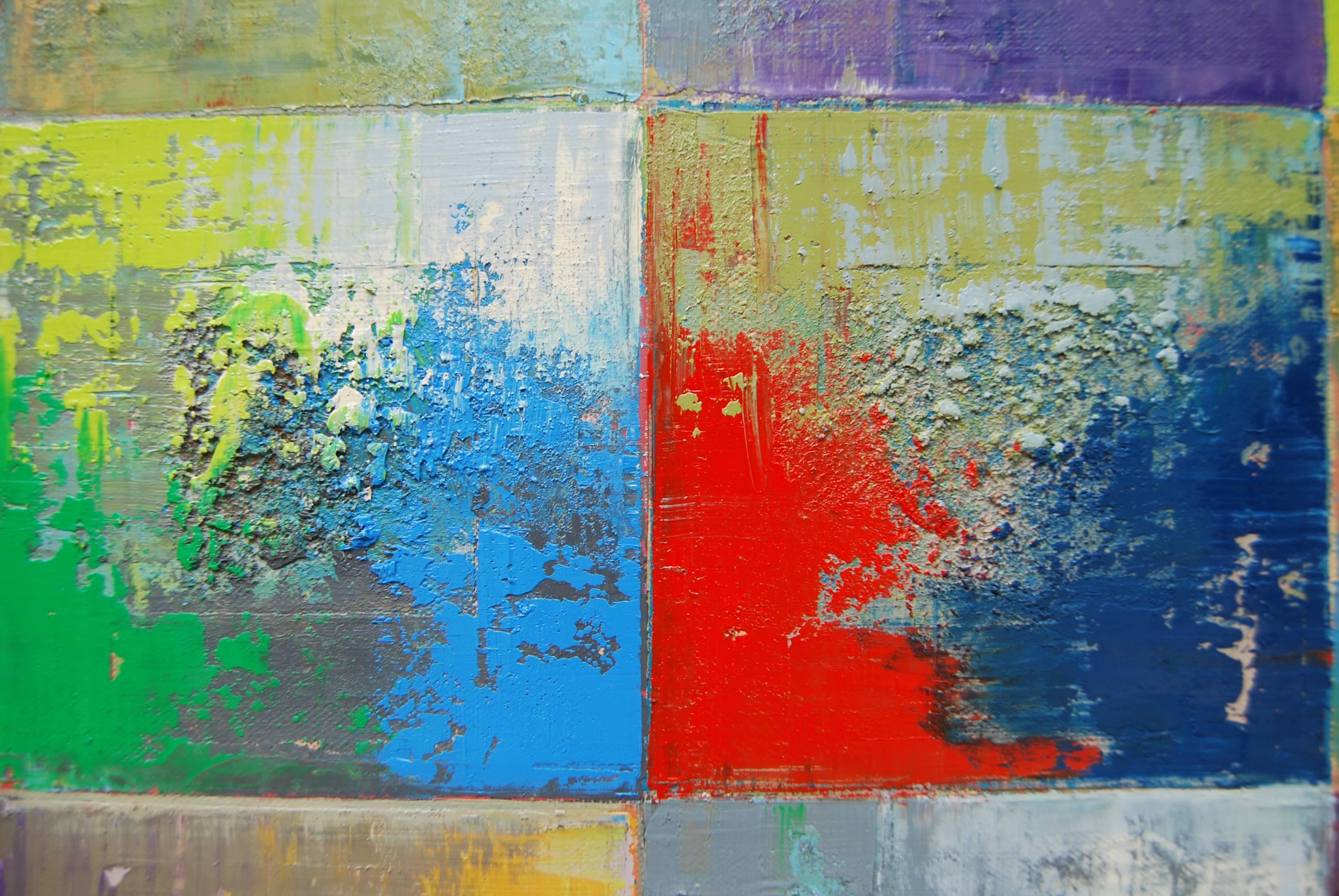 Squares 24 Janet Hamilton Oil painting on stretched canvas 3