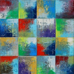Squares 24 Janet Hamilton Oil painting on stretched canvas