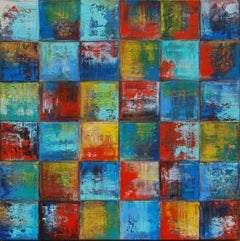 Squares 24B, Abstract Oil Painting