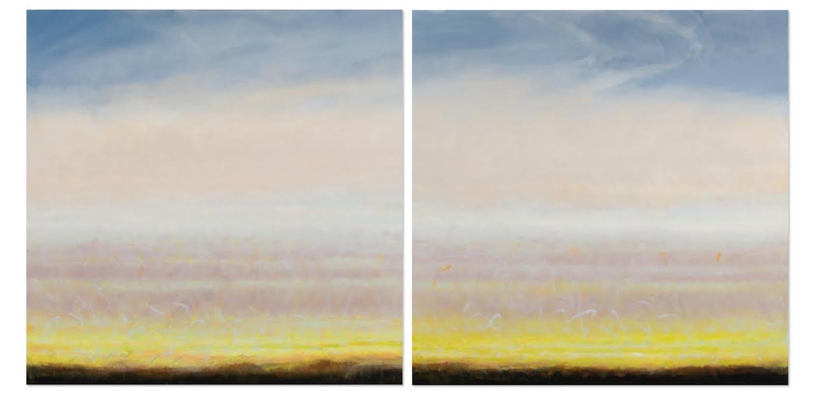 Janet Jennings Landscape Painting – Field of Dreams Diptychon