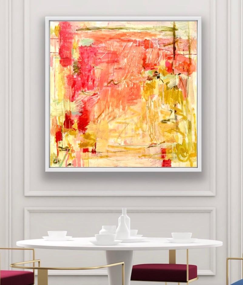 Cremisi e topazio, quadro originale, paesaggio, contemporaneo, astratto in vendita 7