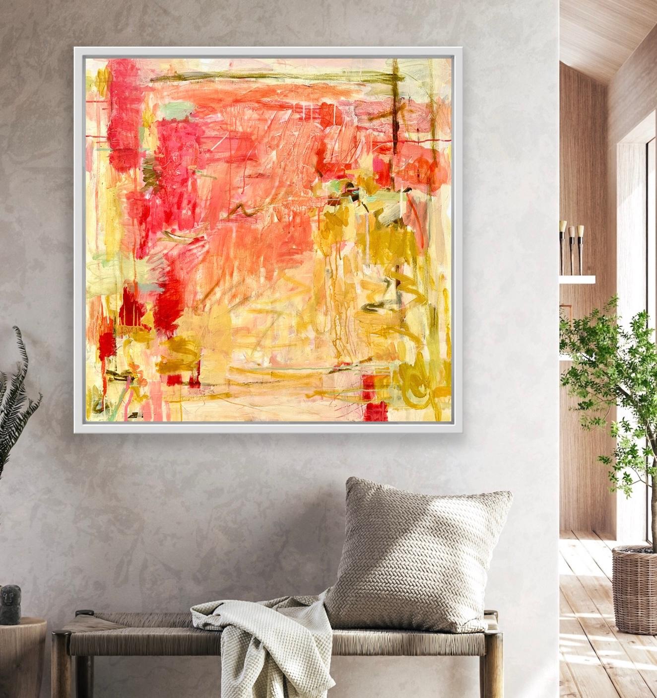 Cremisi e topazio, quadro originale, paesaggio, contemporaneo, astratto in vendita 8