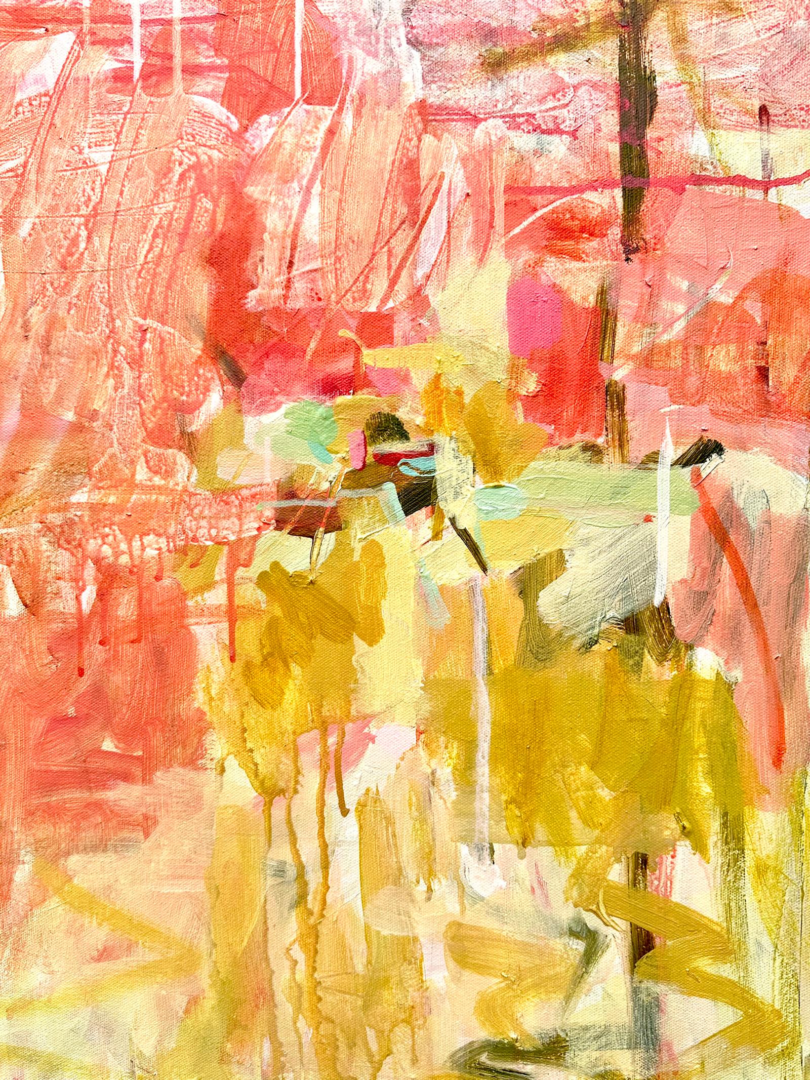 Cremisi e topazio, quadro originale, paesaggio, contemporaneo, astratto - Painting Contemporaneo di Janet Keith