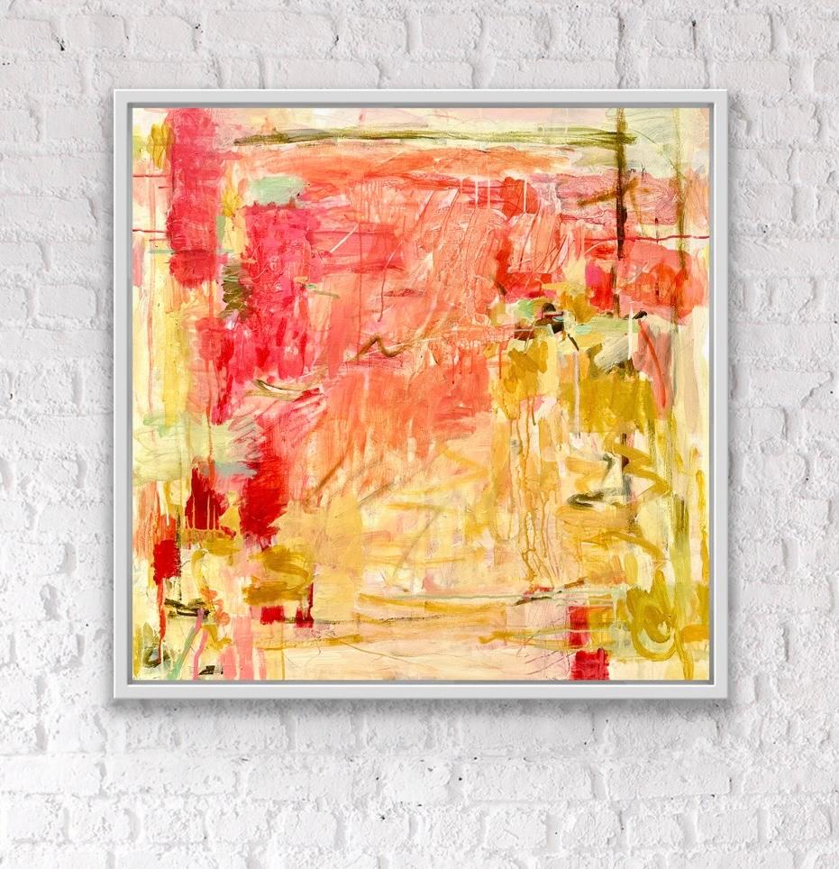 Cremisi e topazio, quadro originale, paesaggio, contemporaneo, astratto in vendita 1