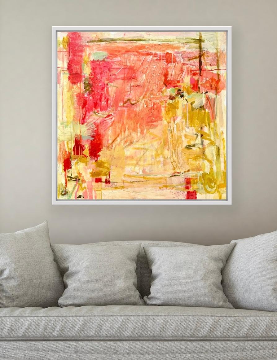 Cremisi e topazio, quadro originale, paesaggio, contemporaneo, astratto in vendita 2