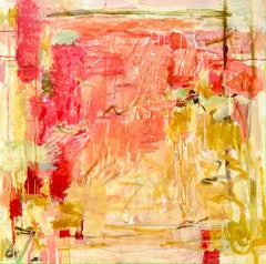 Cremisi e topazio, quadro originale, paesaggio, contemporaneo, astratto