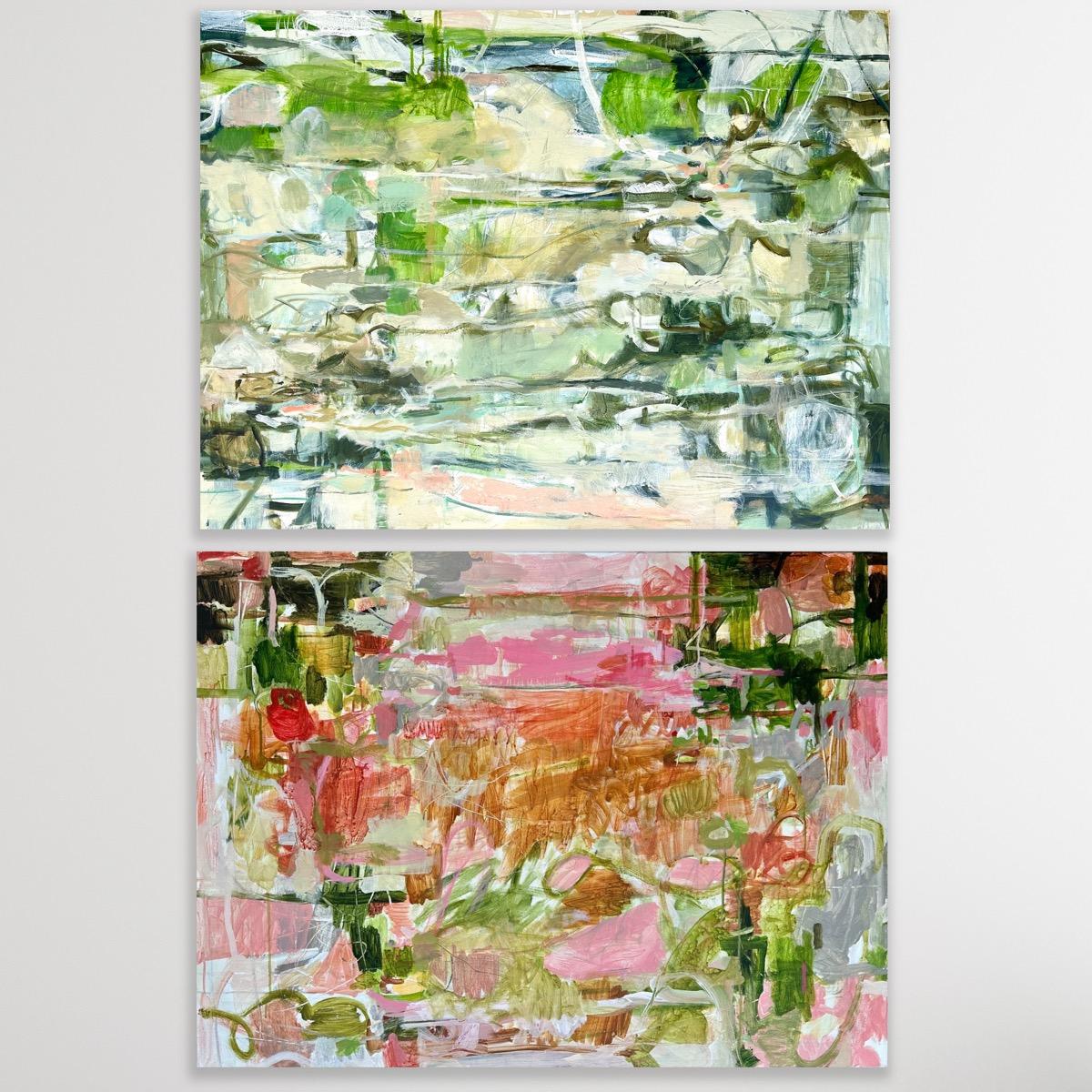 Abstract Painting di Janet Keith - Dilly Dallying e Coast Diptych, Pittura originale, Astratto, Paesaggio