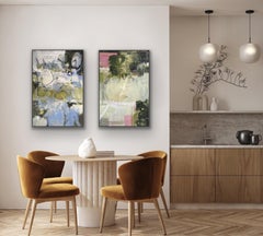 Diptych of Winter Garden and Garden, Original painting, Abstract