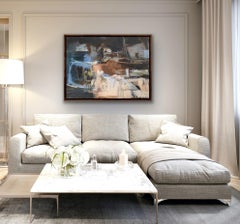 Borde de la Tierra, Pintura Paisaje Abstracto, Obra de Arte Contemporáneo Fundamentado