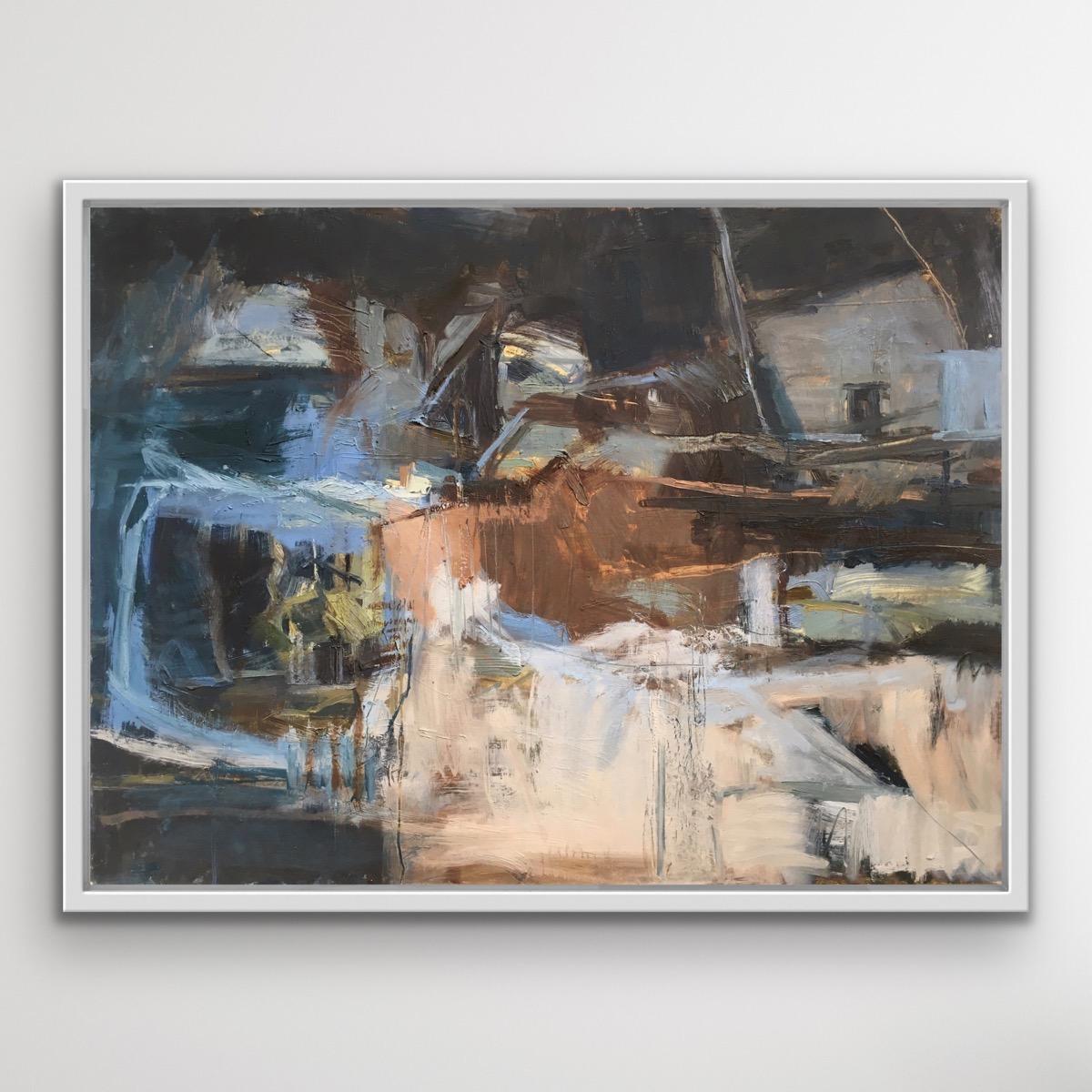 Edge of the Earth, Pittura astratta di paesaggio, opera d'arte contemporanea con base a terra - Painting Astratto di Janet Keith