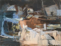 Edge of the Earth, Abstract Landscape Painting, Grounded Contemporary Artwork