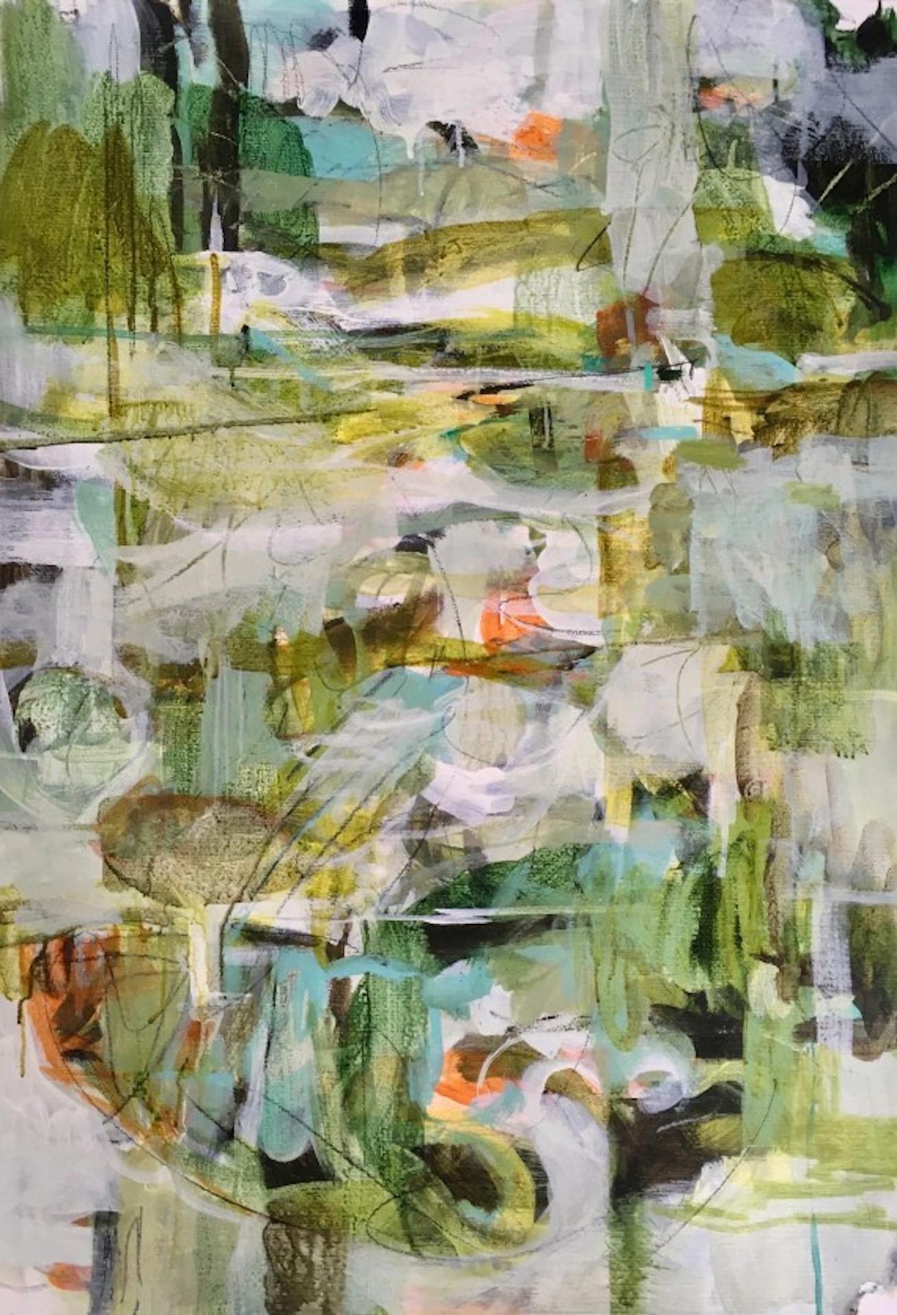 Green Garden, Janet Keith, Original Abstract Forest Artwork, Affordable Art