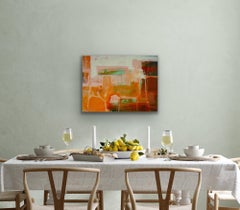 Peinture abstraite indienne d'après-midi, architecture indienne vibrante