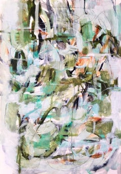 Janet Keith, Une pensée verte, peinture abstraite originale, Art contemporain