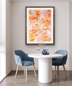 Pink Dawn, Original Pink and Orange Art, Abstract Skyscape Art, Affordable Art