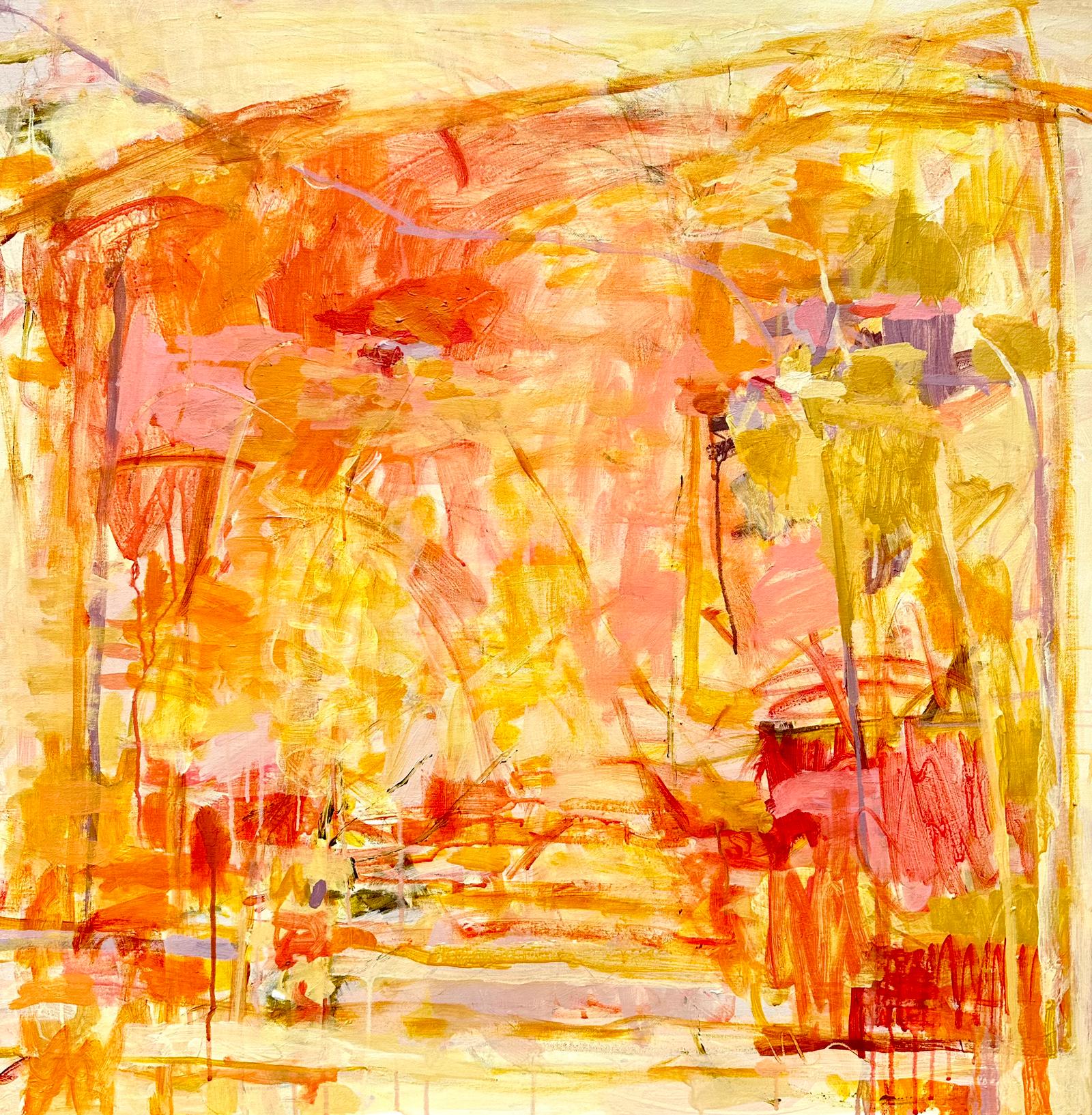 Luz solar centelleante, pintura original, paisaje, contemporáneo, abstracto - Painting de Janet Keith