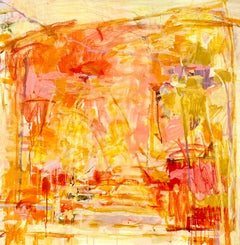 Luce solare scintillante, quadro originale, paesaggio, contemporaneo, astratto