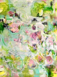 Spring, Abstract floral art, spring art, fresh art, bright contemporary painting