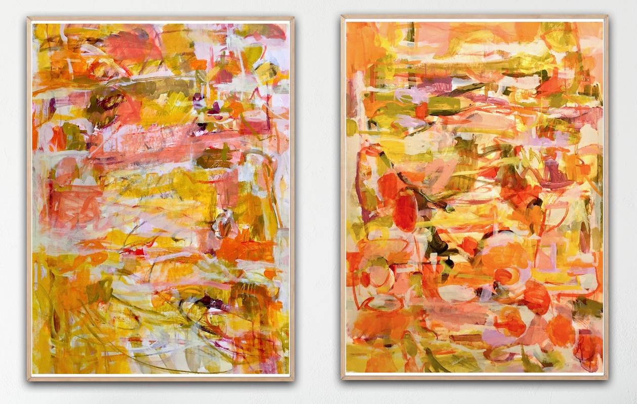 Janet Keith Landscape Painting - Tumbling Autumn and SUNSHINE Diptych