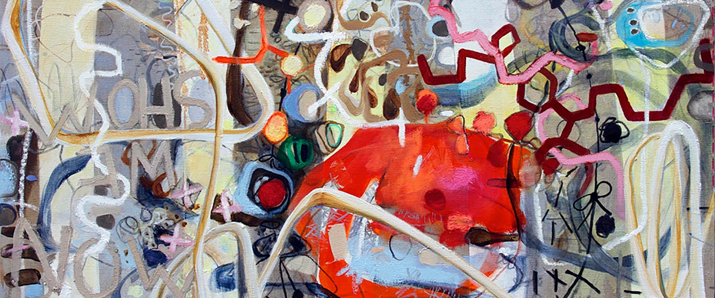 Trashed: Was macht einen guten Mann (Grau), Abstract Painting, von Janet Lage
