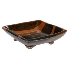 Janet Leach 'American, 1918-1997' Studio Pottery Tenmoku Glazed Dish