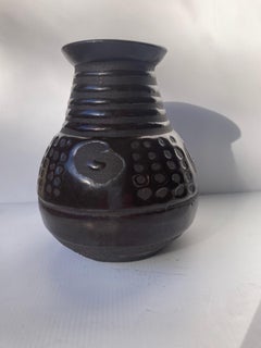 Janet Leach pottery  stoneware decorated rare vase , marked.