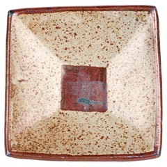 Vintage Janet Leach Studio Pottery Repeat Ware Square Dish 