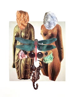 Stoned Goddesses, Collage on paper, Contemporary, Figurative