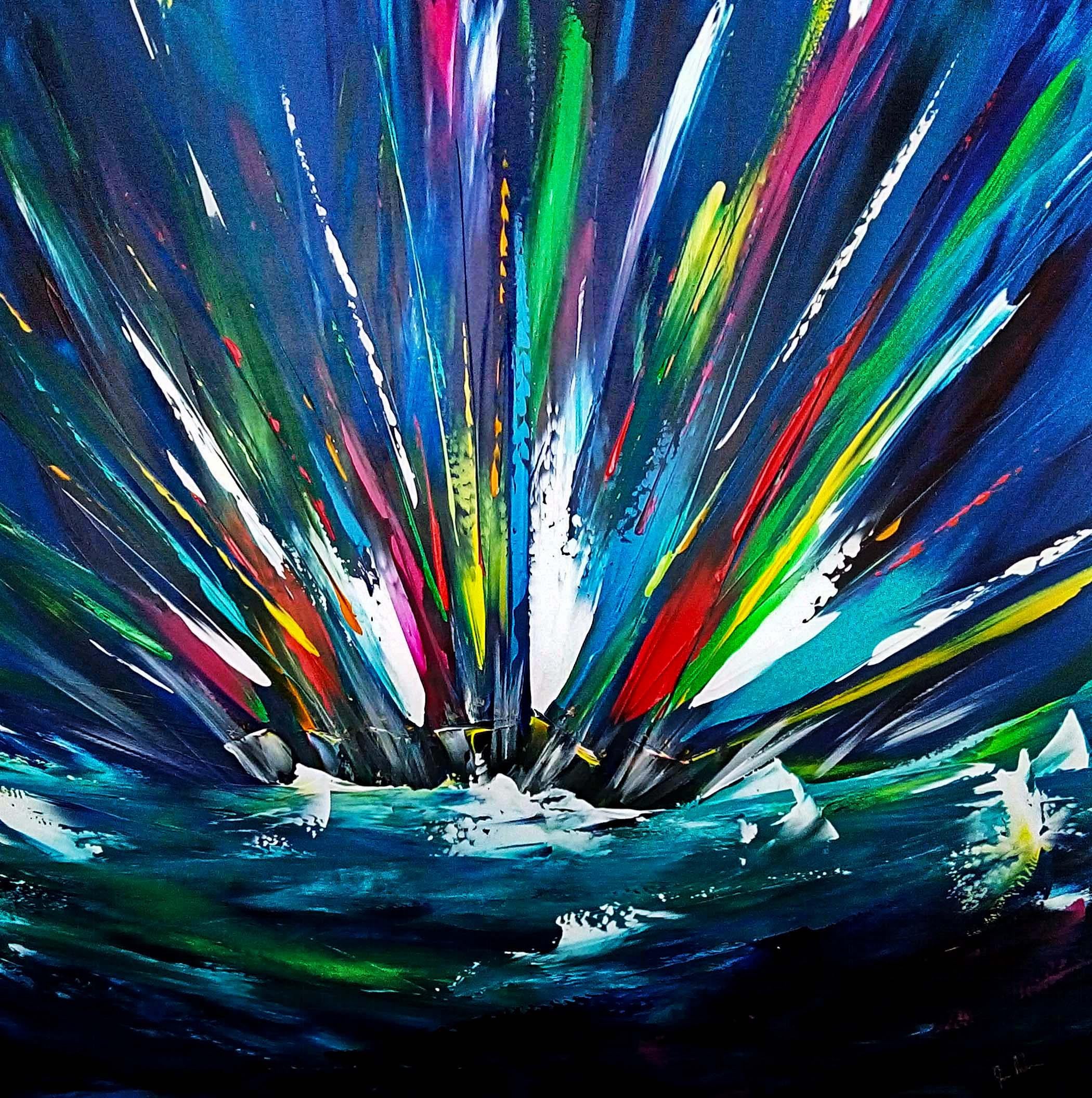 Fireworks - Painting by Janet Nelson