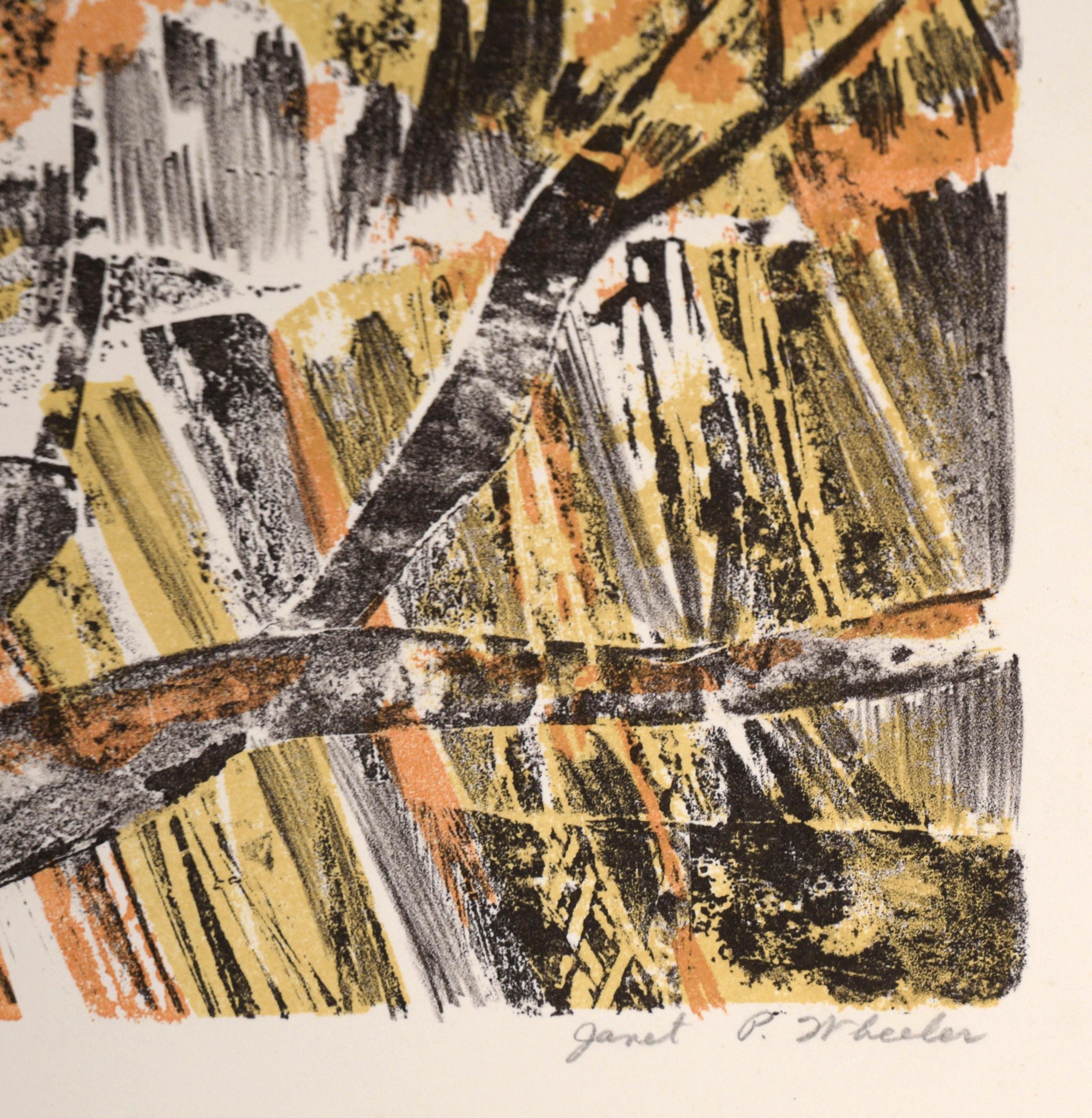 Autumn Trees Close Up - Woodblock Print on Paper #12/15 For Sale 2