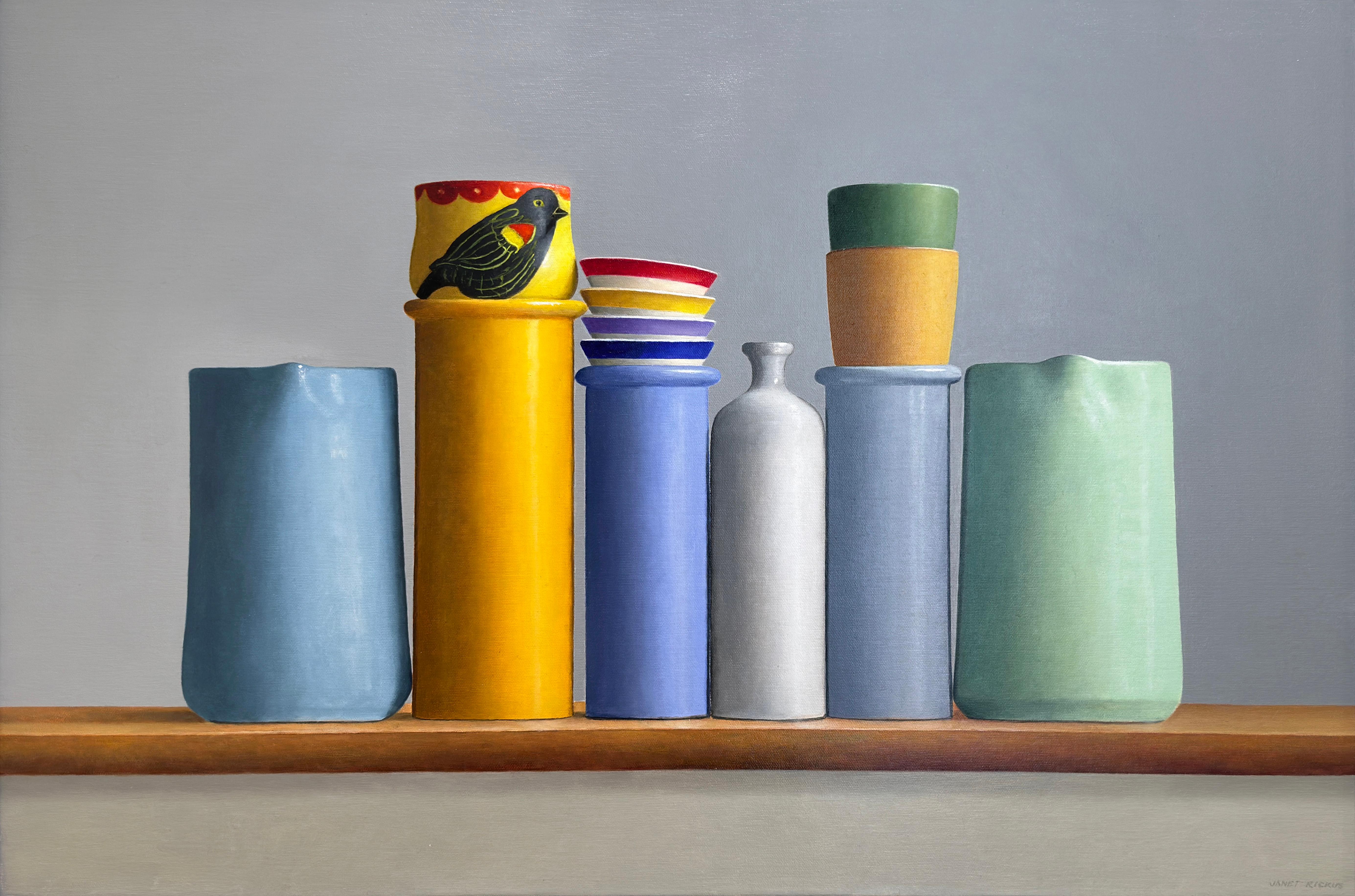 Janet Rickus Still-Life Painting - NESTING - Still Life / Contemporary / Realism / Bird