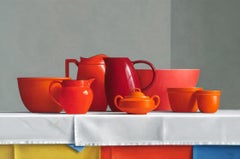 Nature morte au pelage rouge, huile sur toile, réalisme, encadrée, 20x30