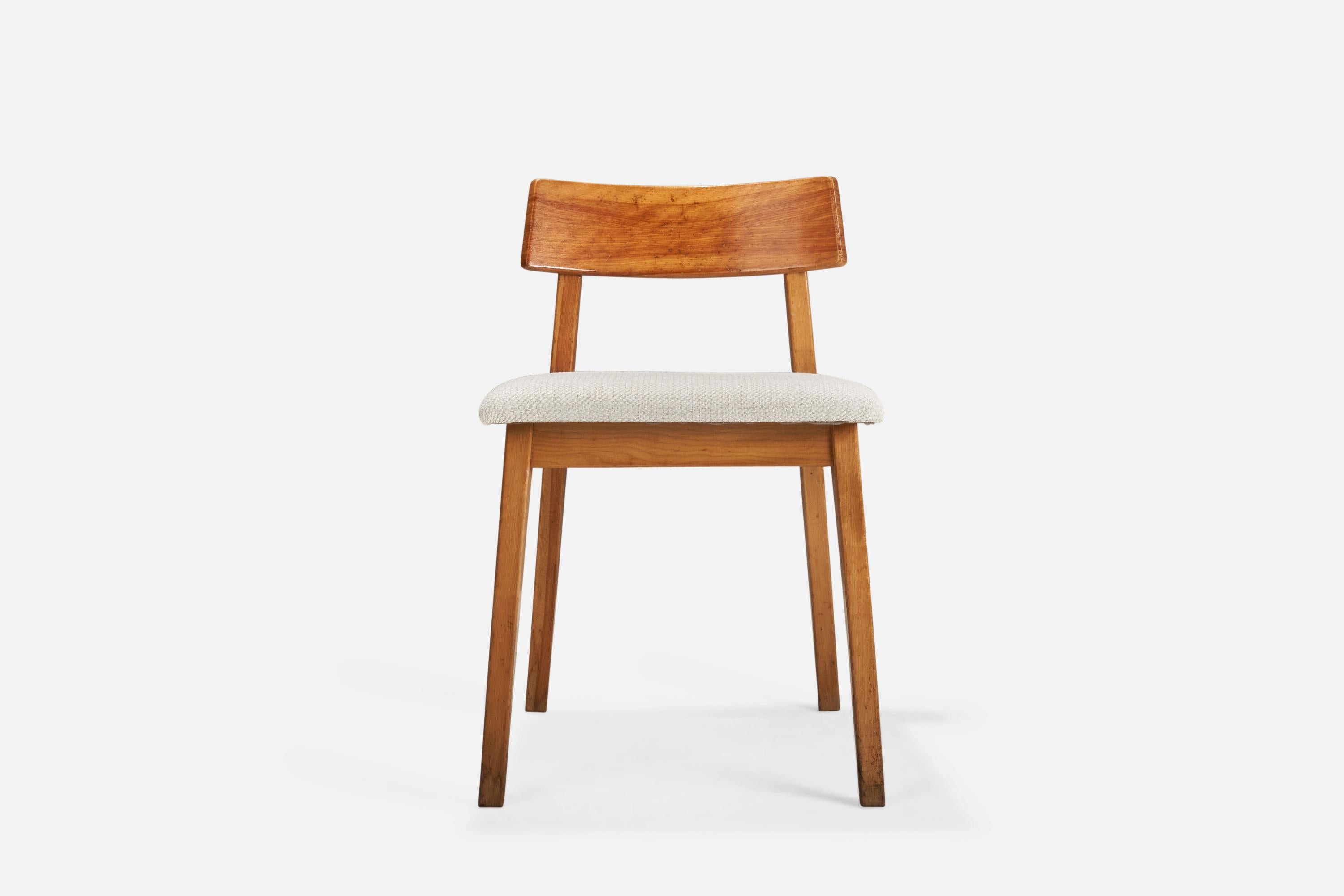 Chaise d'appoint en bois et tissu conçue par Janet Rosenblum et produite à New York, États-Unis, années 1950.