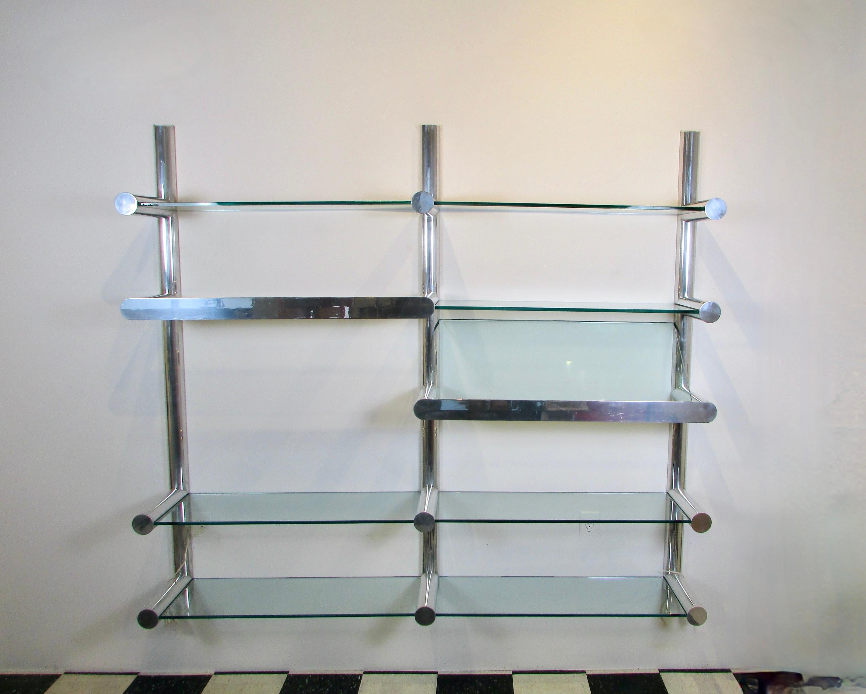 glass shelving unit wall mounted