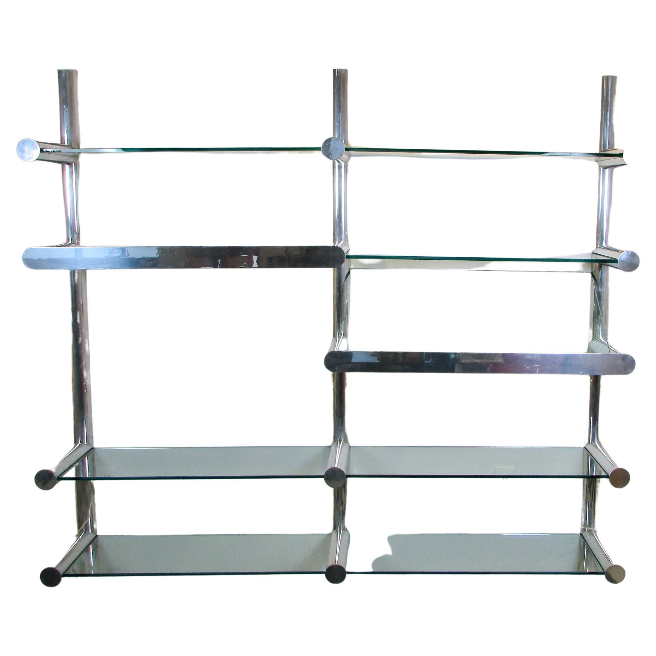 Janet Schweitzer for Pace Polished Aluminum Orba Wall Mount Shelving System