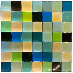 'Blue Diptych' Geometric Wall Art