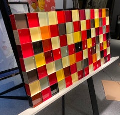 'Red Diptych' Geometric Wall Art